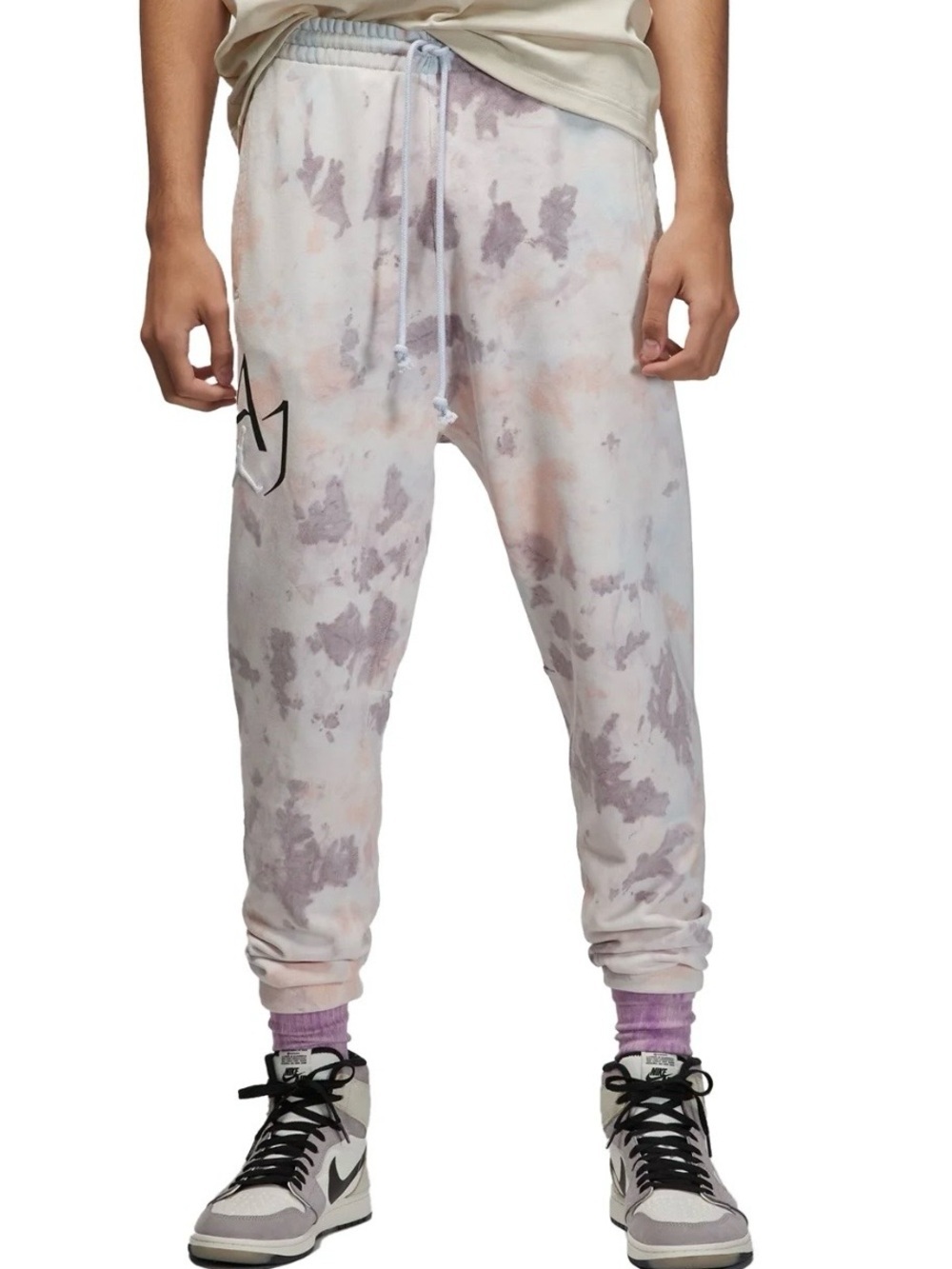 Air Jordan DM1408-501 Tie Dye Joggers Small Purple Pink Fleece Sweatpants
